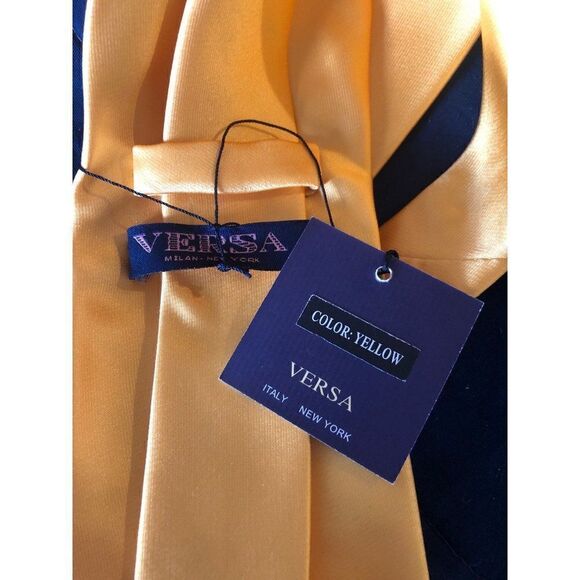 Versa Silk Yellow Mens Neck Tie New - Picture 2 of 2